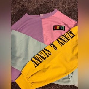 cute patchwork cropped crewneck
